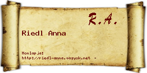 Riedl Anna névjegykártya
